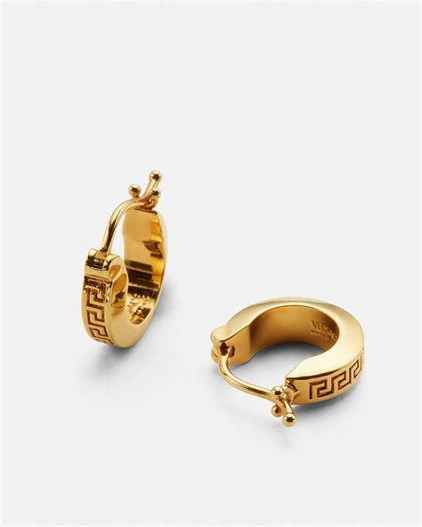 versace greca small hoop earrings|versace earrings medusa.